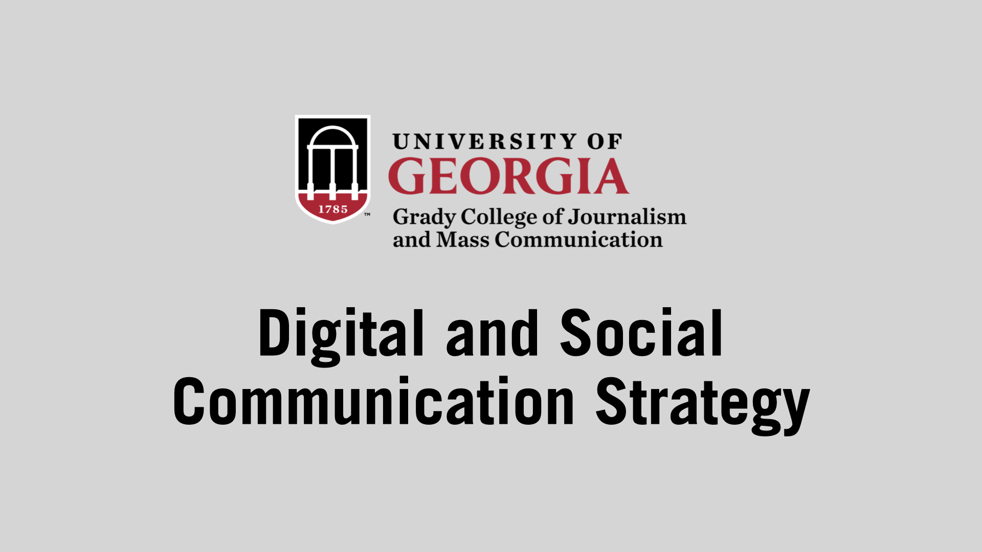 Image that reads Digital and Social Communication Strategy.