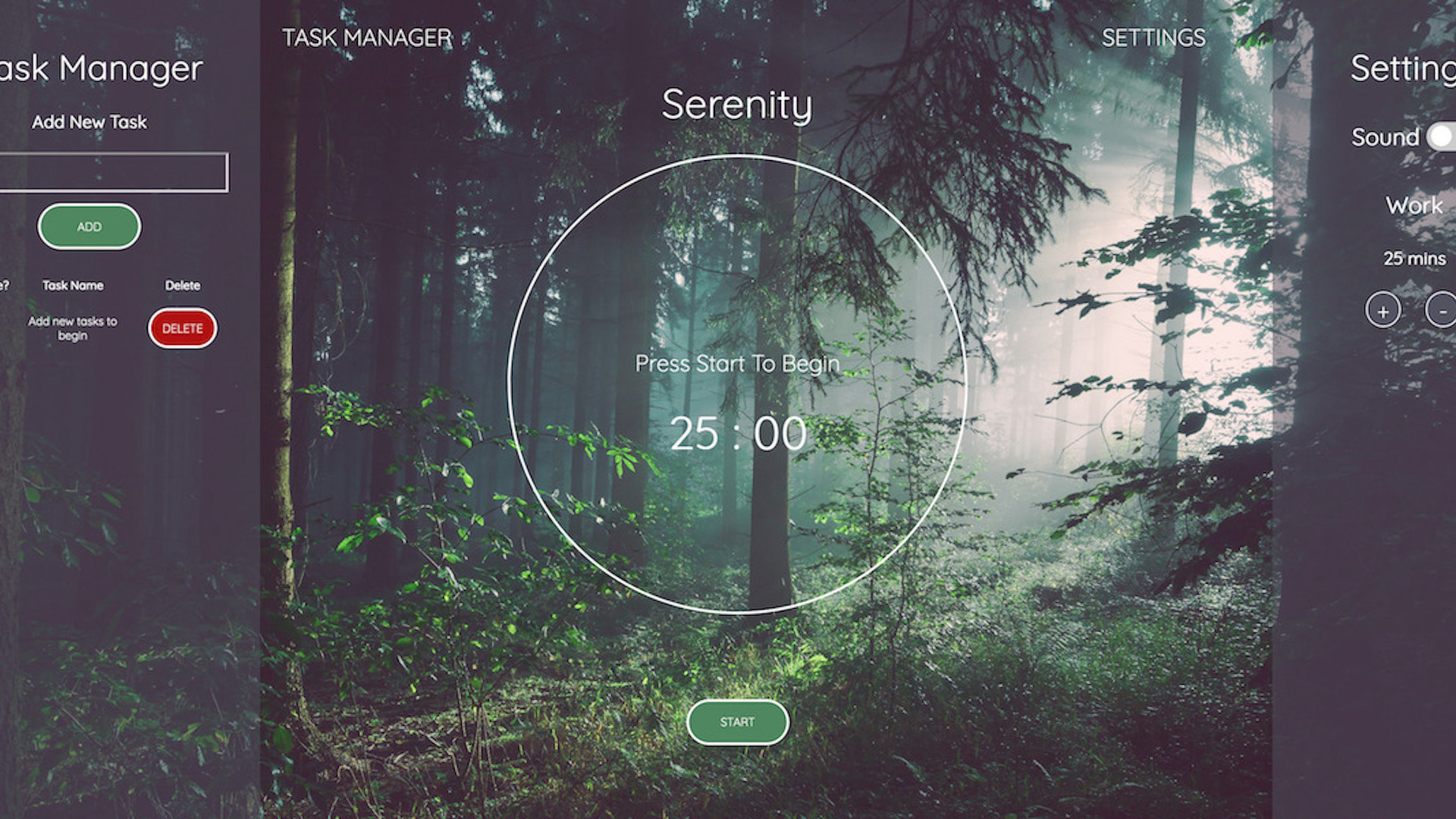 Serenity website screenshot.